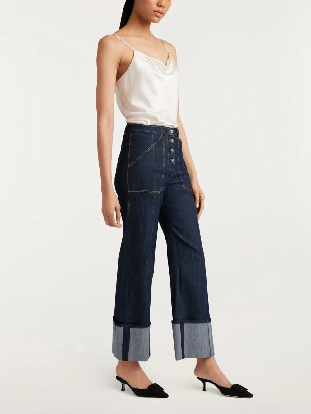 Cinq a Sept Benji Cuffed Jeans  Indigo Blue Size 4